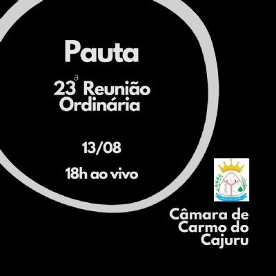 Pauta da 23 Reunião Ordinária 2024