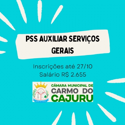 Inscrições para o PSS de Auxiliar de Serviços Gerais