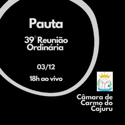 Pauta da 39 Reunião Ordinária 2024