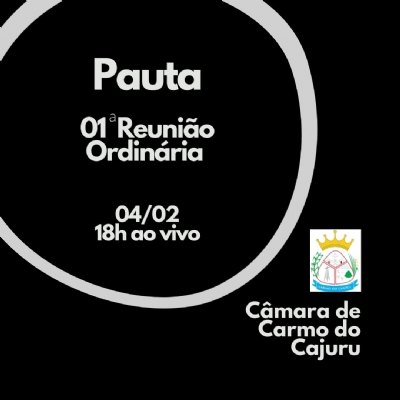 Pauta da 01 Reunião Ordinária 2025