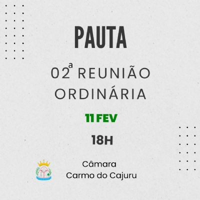 Pauta da 02 Reunião Ordinária 2025