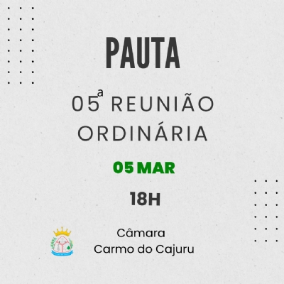 Pauta da 05 Reunião Ordinária 2025