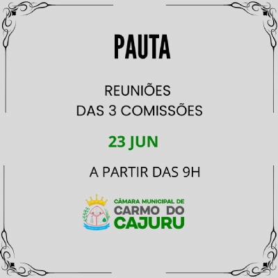 Pauta das 13, 11 e 12 Reuniões das Comissões de Legislação, Finanças e Serviços 2025