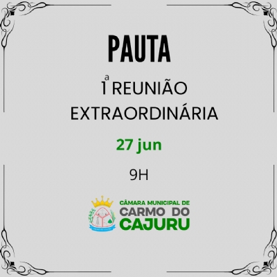 Pauta da 1 Reunião Extraordinária 2025