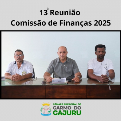 Áudio da 13 Reunião da Comissão de Finanças 2025