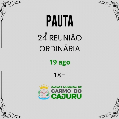 Pauta da 25 Reunião Ordinária 2025