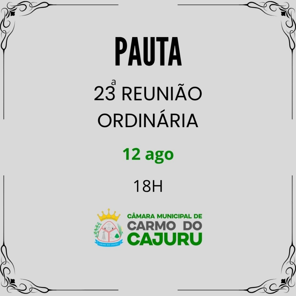 Pauta da 23 Reunião Ordinária 2025