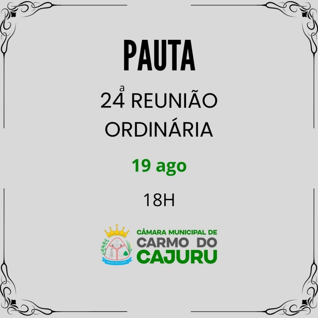Pauta da 24 Reunião Ordinária 2025
