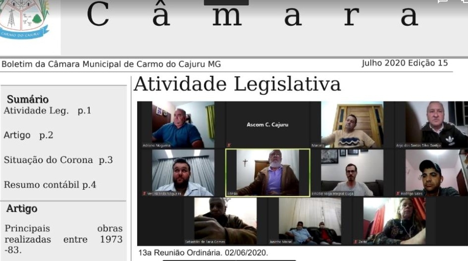 Boletim Informativo da Câmara: julho de 2020 Boletim Informativo da Câmara: julho de 2020