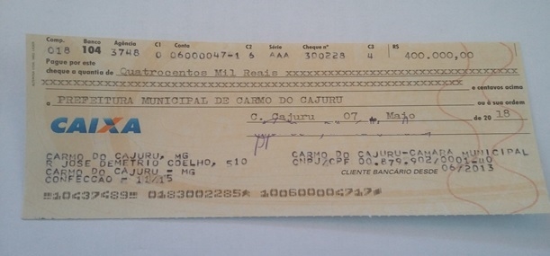 CÂMARA MUNICIPAL DEVOLVE R$ 400.000,00 AO EXECUTIVO MUNICIPAL CÂMARA MUNICIPAL DEVOLVE R$ 400.000,00 AO EXECUTIVO MUNICIPAL