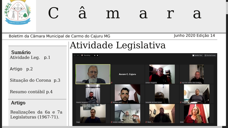 Boletim Informativo da Câmara: junho de 2020 Boletim Informativo da Câmara: junho de 2020