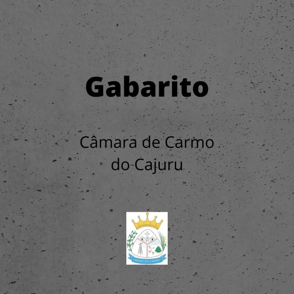 Gabarito da prova do estágio