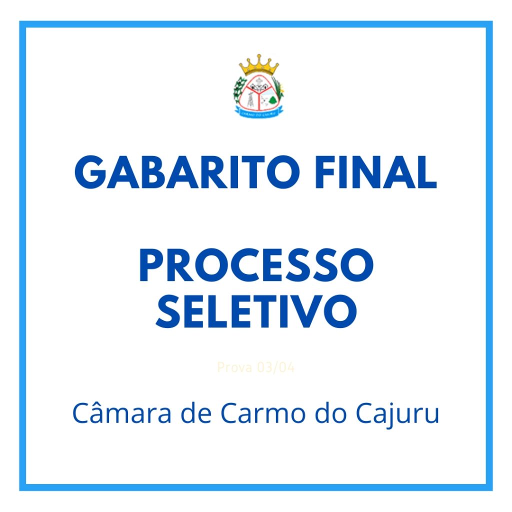 Gabarito Final do Processo Seletivo