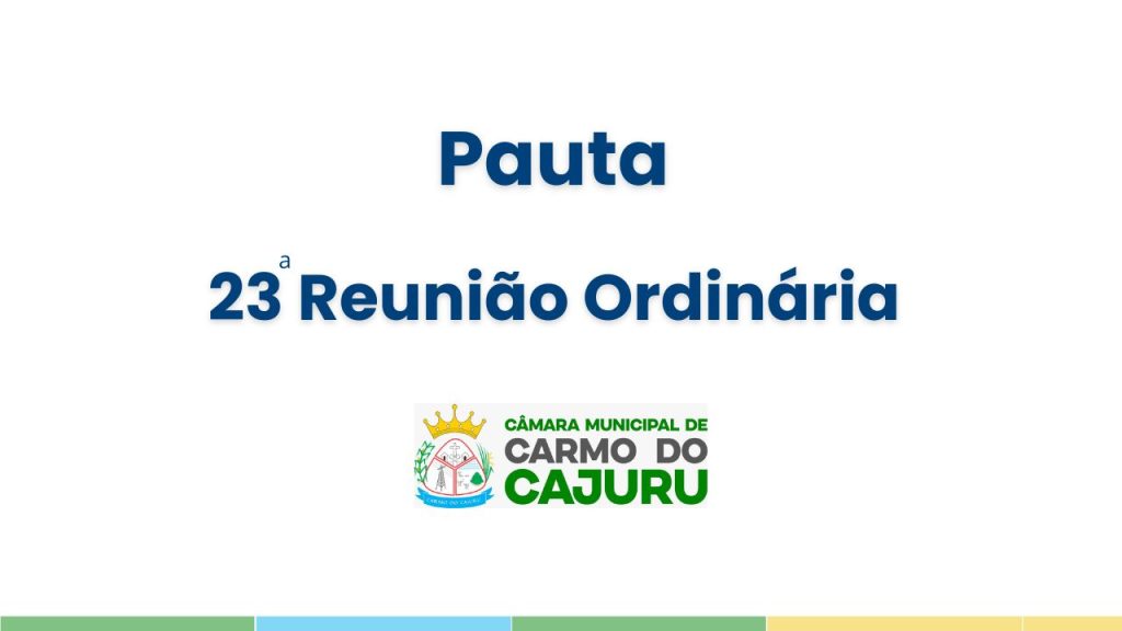 Pauta da 23a Reunião Ordinária 2026