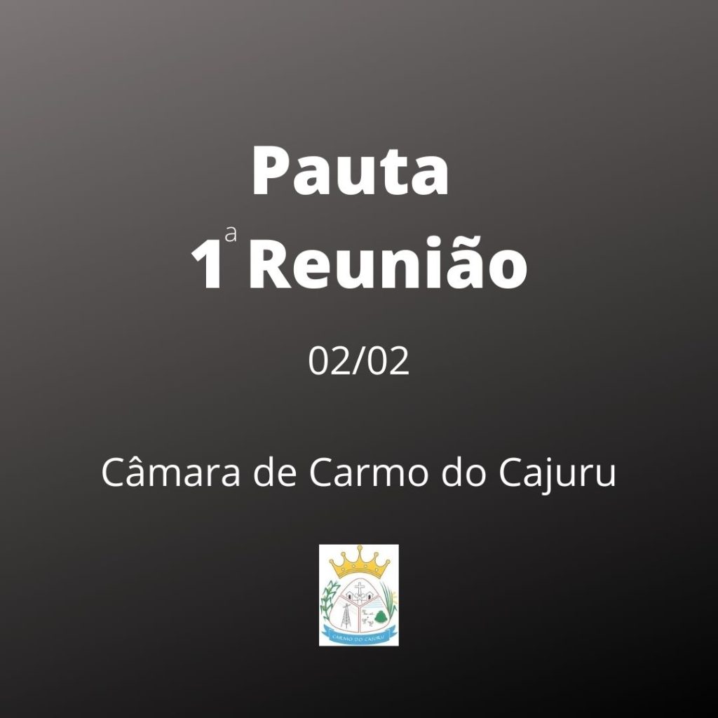 Pauta da 1 Reunião