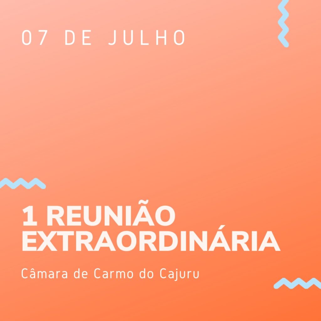 Pauta da 1 Reunião Extraordinária 2020
