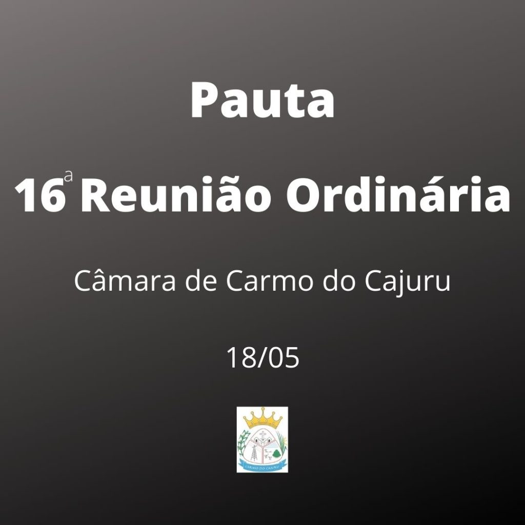 Pauta da 16 Reunião