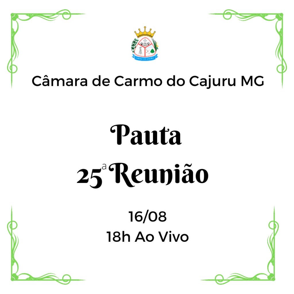 Pauta da 25 Reunião Ordinária 2022