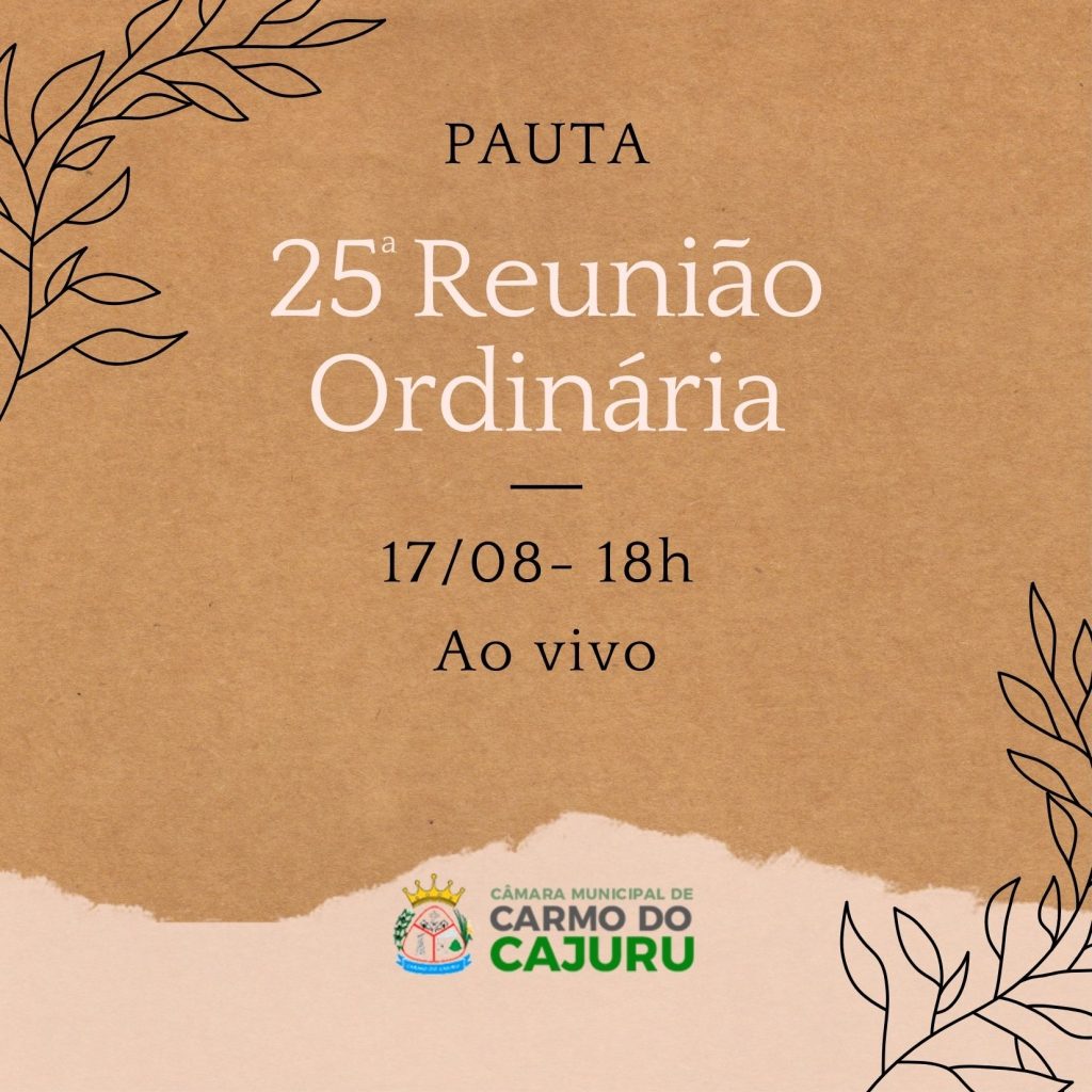 Pauta da 25 Reunião Ordinária