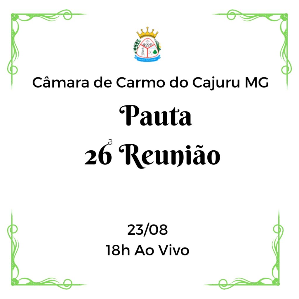 Pauta da 26 Reunião Ordinária 2022