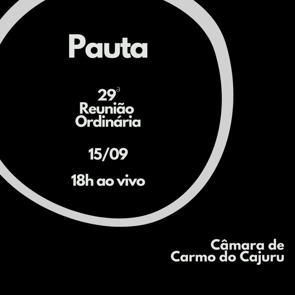 Pauta da 29 Reunião Ordinária