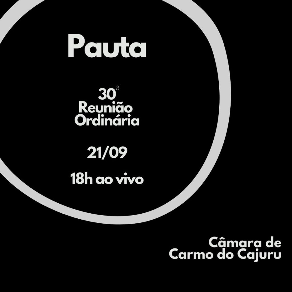 Pauta da 30 Reunião Ordinária