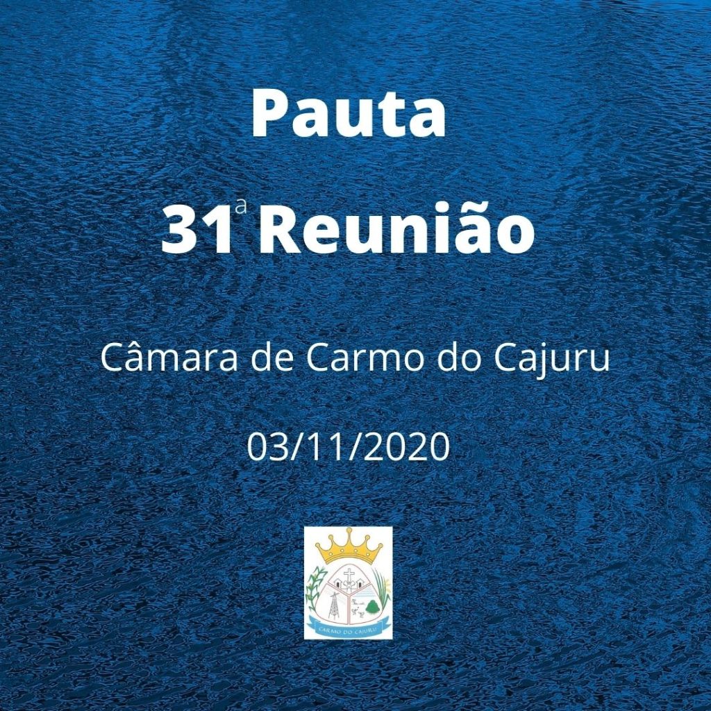 Pauta da 31 Reunião Ordinária 2020 Pauta da 31 Reunião Ordinária 2020
