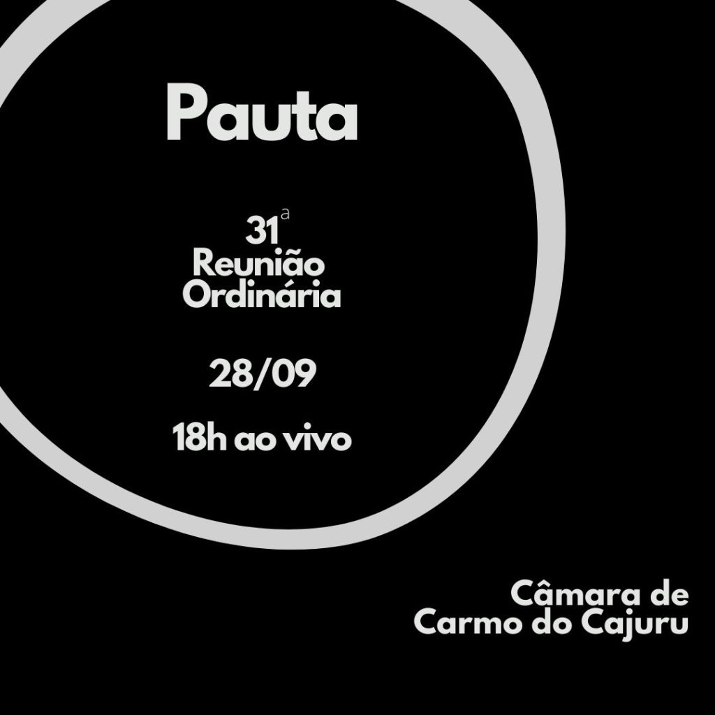 Pauta da 31 Reunião Ordinária 2021
