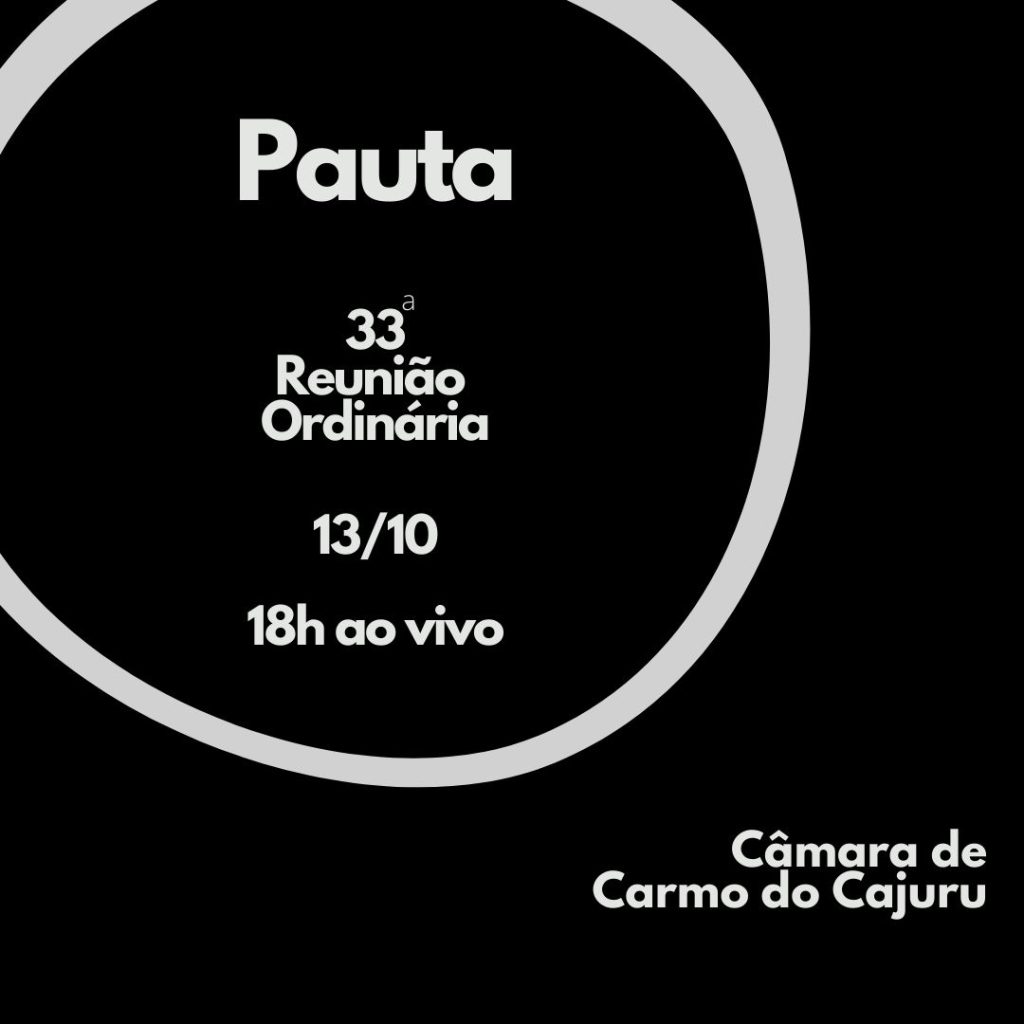 Pauta da 33 Reunião Ordinária Pauta da 33 Reunião Ordinária