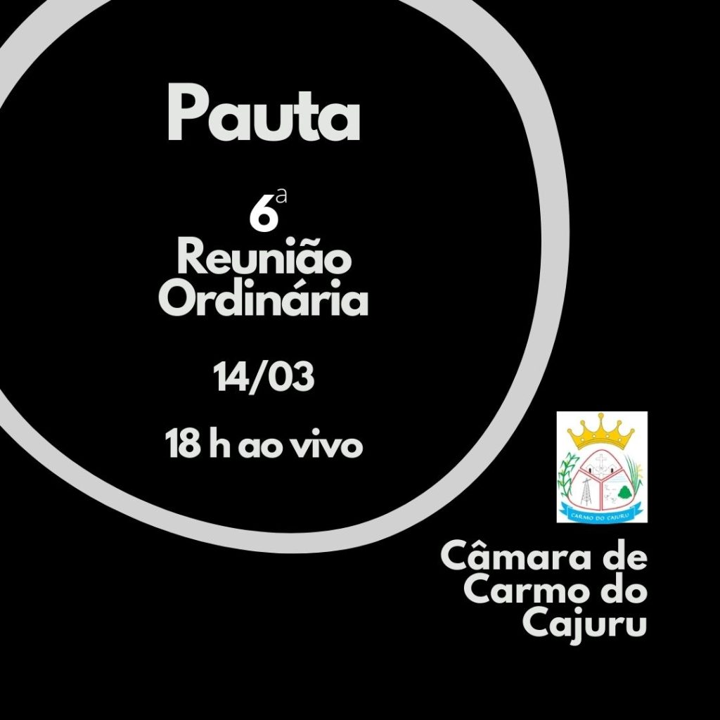 Pauta da 6 Reunião Ordinária 2023