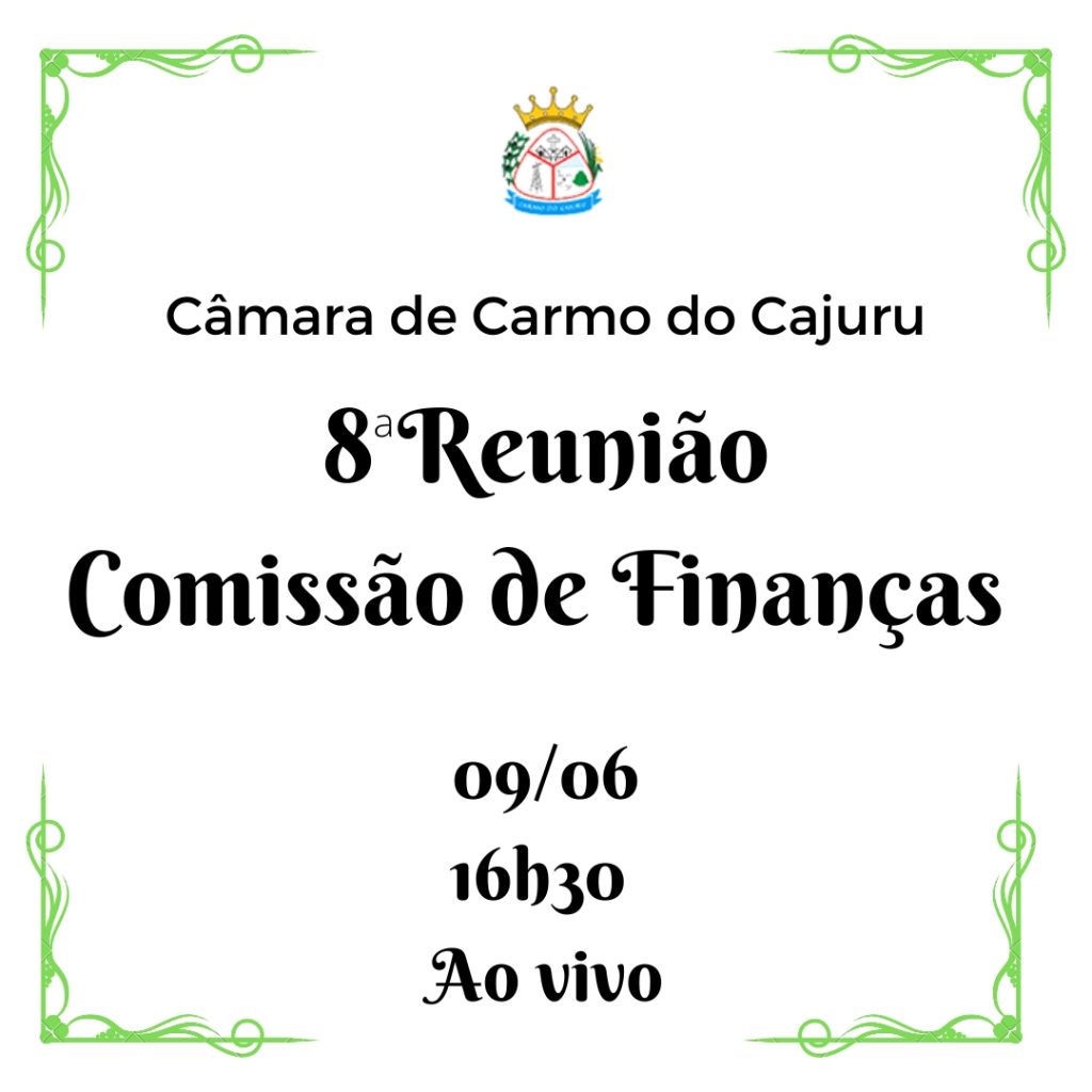 Pauta da 8 Reunião da Comissão de Finanças 2022
