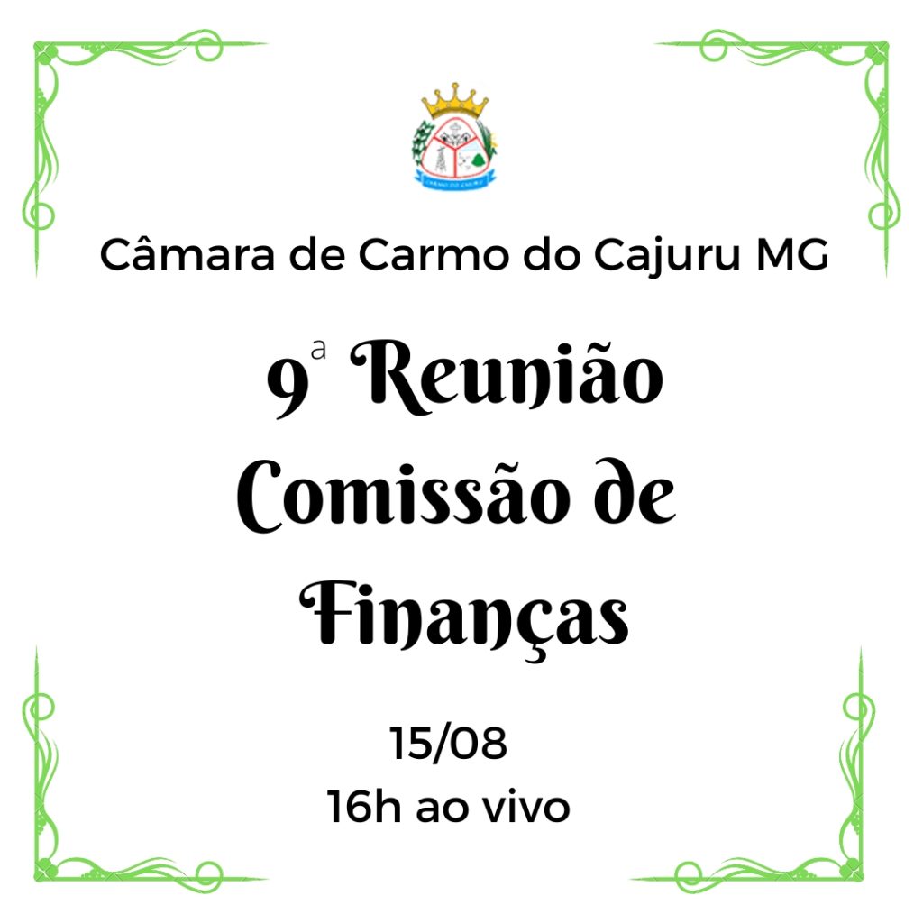 Pauta da 9 Reunião da Comissão de Finanças 2022 Pauta da 9 Reunião da Comissão de Finanças 2022