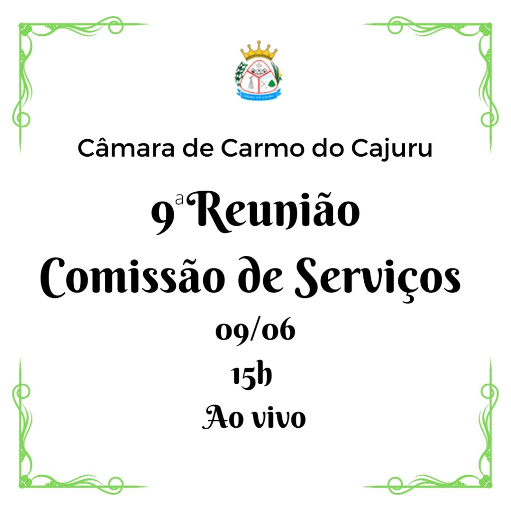 Pauta da 9 Reunião da Comissão de Serviços