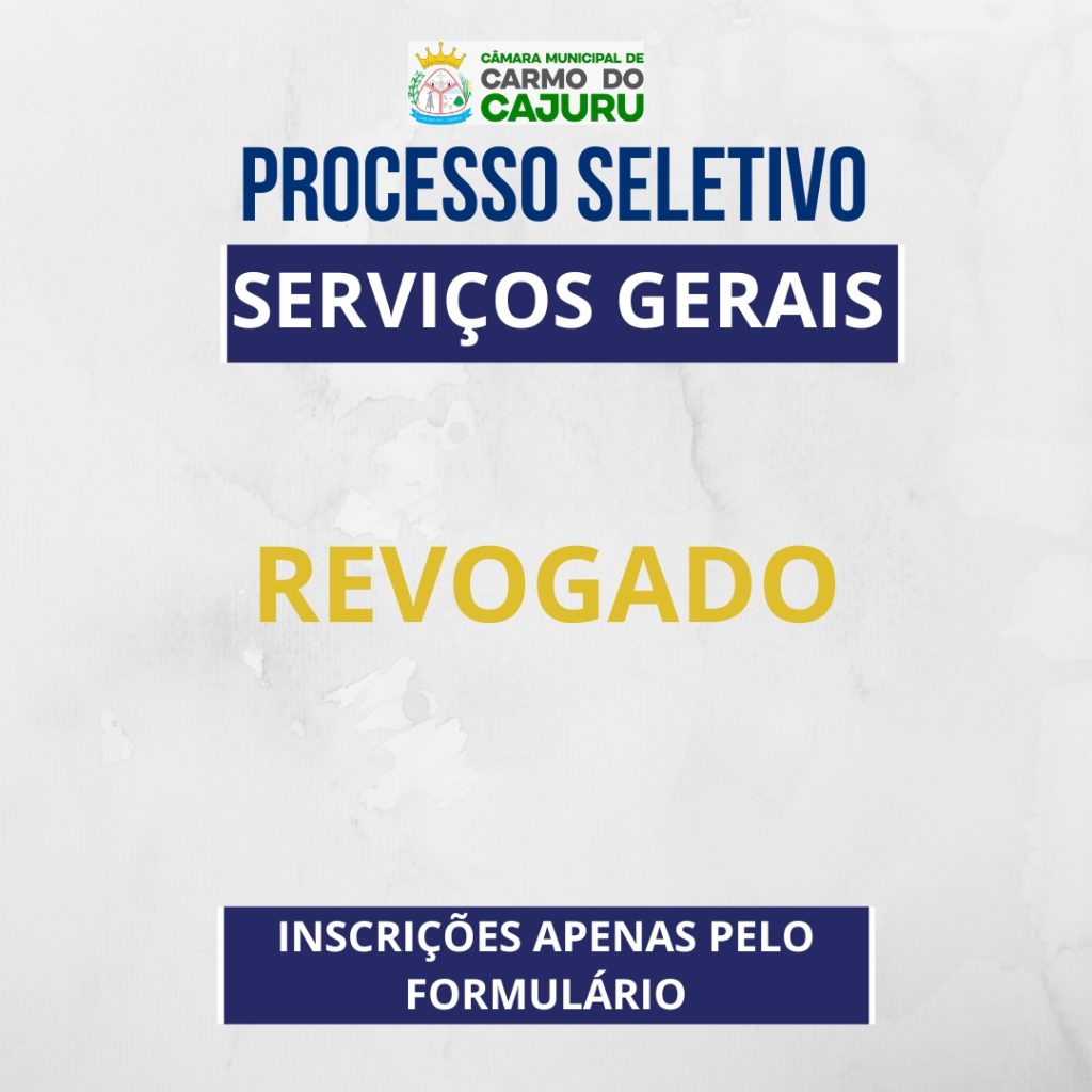 Revogação do Processo Seletivo
